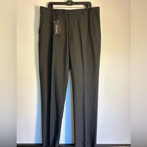 WOOLMARK SUPER FINE WOOL LINING VISCOSE POUPA UOMO PINSTRIPE MENS DRESS PANTS